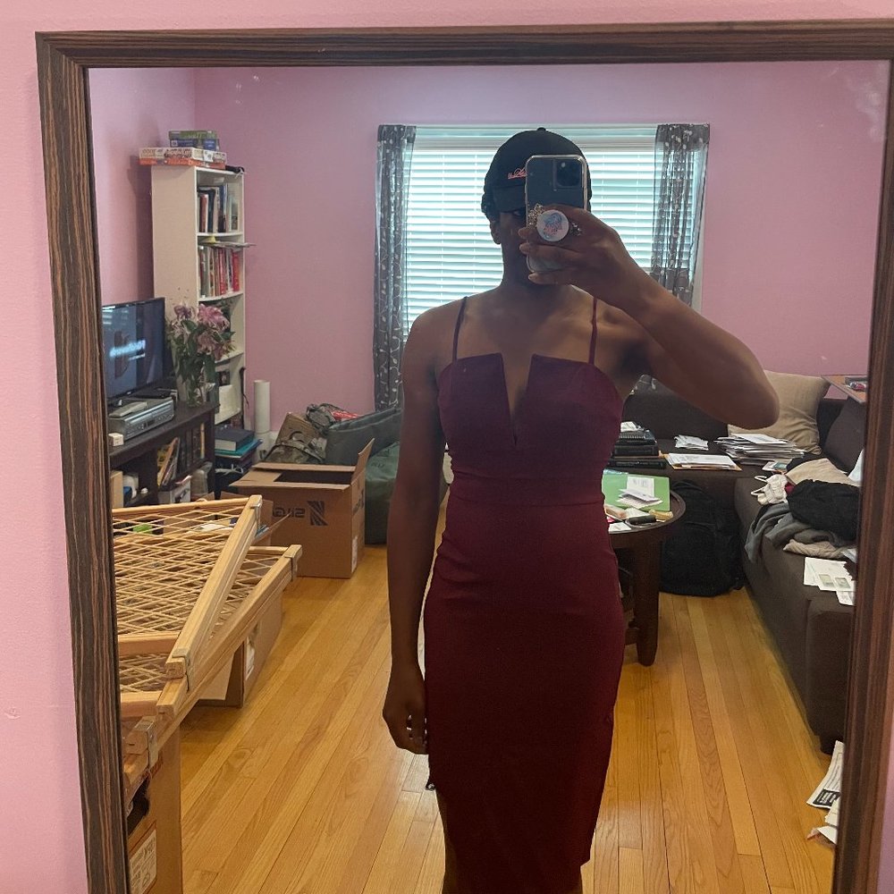 Charlotte Russe Maroon Midi Dress